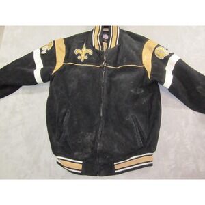 New Orleans Saints Jacket Mens Medium NFL Football Leather G III Vintage